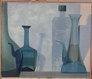 FLASCHEN UND KARAFFEN, 1959, &Ouml;l auf Leinwand