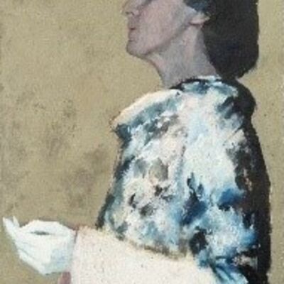 Bild vergr&ouml;&szlig;ern: Bildnis Frau D., 1960, Mischtechnik auf Leinwand