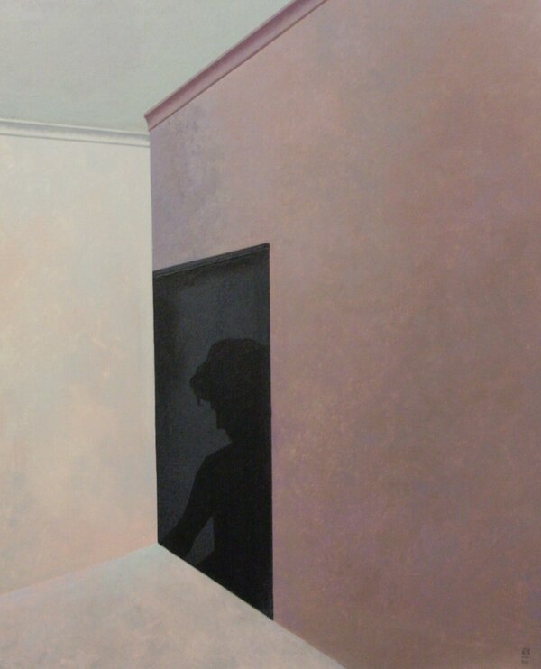 Bild vergr&ouml;&szlig;ern: Schatten auf der H�hlenwand, 1990, �l auf Leinwand