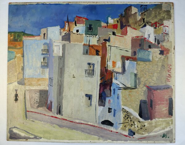 Pe&ntilde;&iacute;scola, 1952, &Ouml;l auf Karton